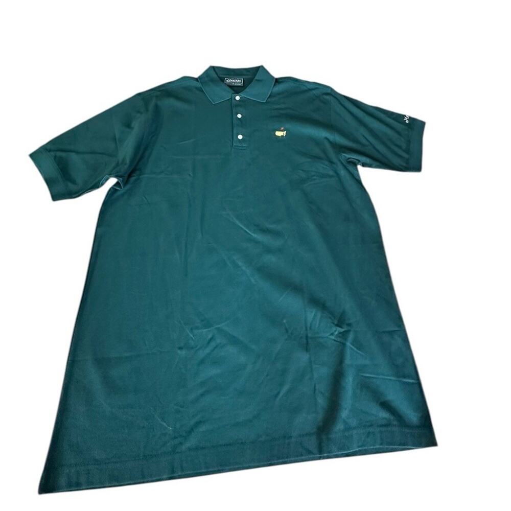 Masters Collection Golf Polo Shirt Mens L Solid Green 60's Two-Ply Mercerized
